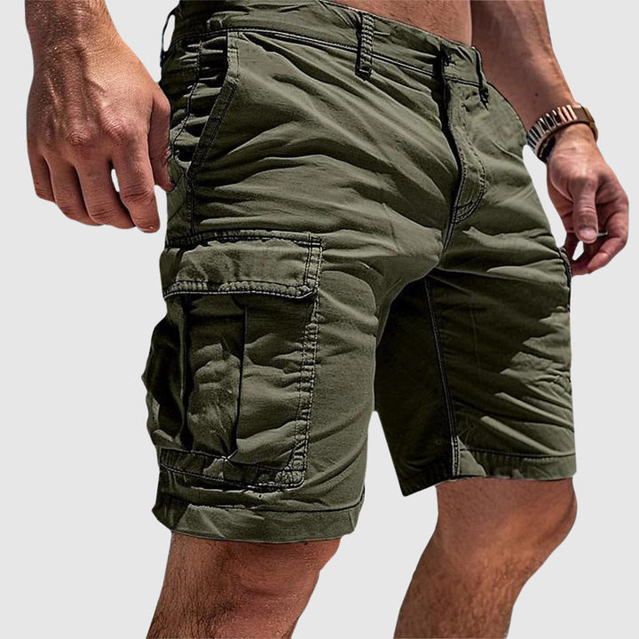 Multi Flap Pocket Washed Cotton Relaxed Fit Cargo Short