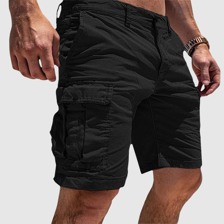 Multi Flap Pocket Washed Cotton Relaxed Fit Cargo Short