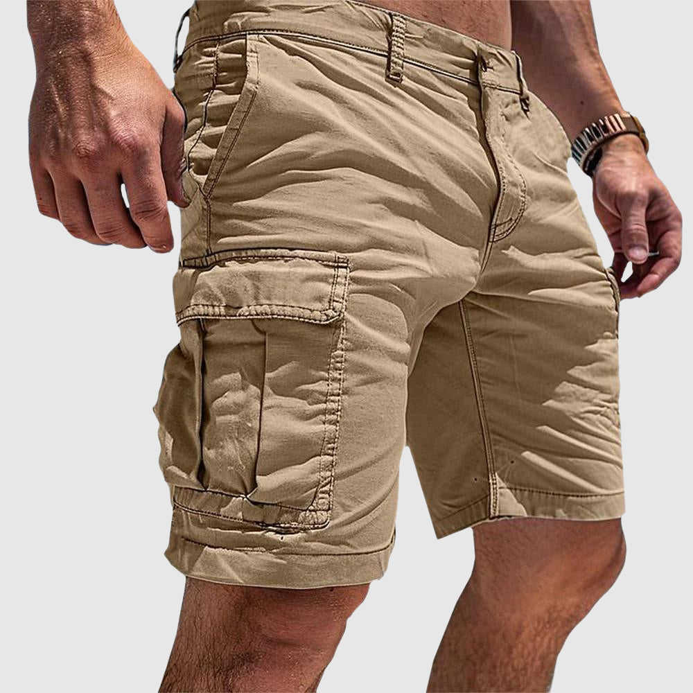 Multi Flap Pocket Washed Cotton Relaxed Fit Cargo Short