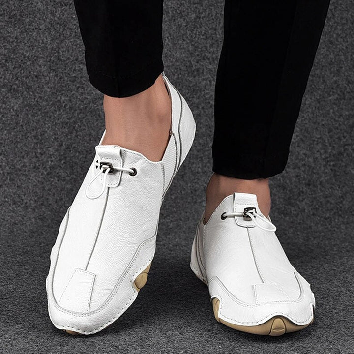 Suede Mesh Panel Toggle Lace Slip On Casual Shoe