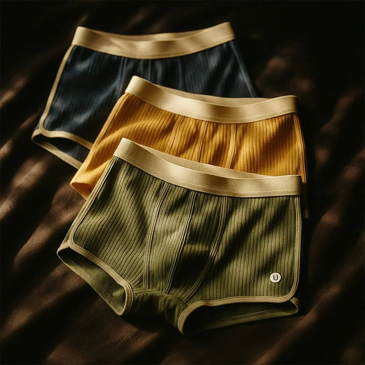 Ribbed Contrast Trim Wide Waistband Comfort Fit Boxer Brief