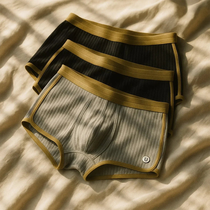 Ribbed Contrast Trim Wide Waistband Comfort Fit Boxer Brief