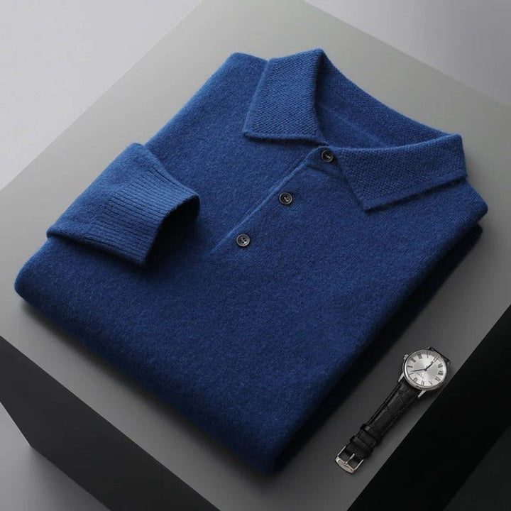 James | Men's Wool Polo Collar Knit Sweater