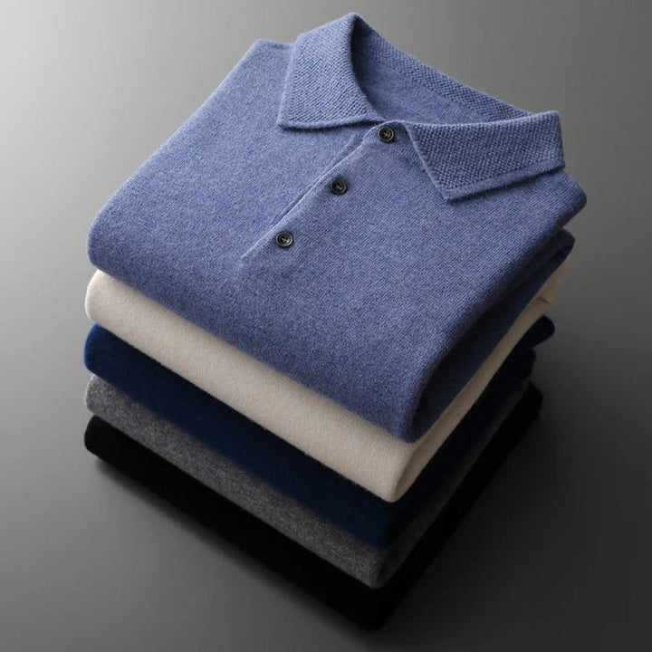 James | Men's Wool Polo Collar Knit Sweater