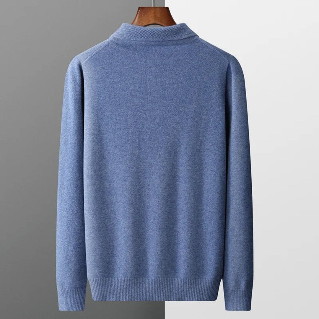 James | Men's Wool Polo Collar Knit Sweater