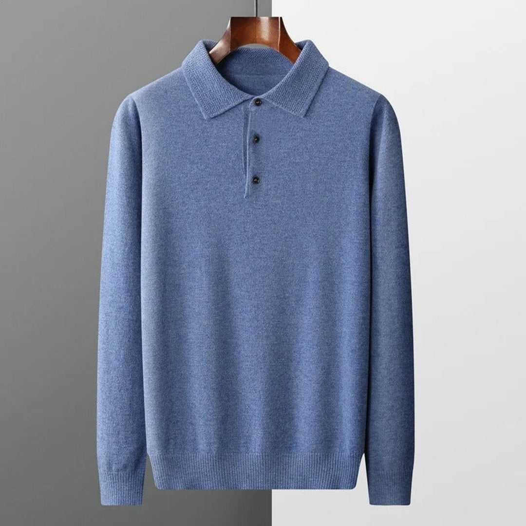 James | Men's Wool Polo Collar Knit Sweater