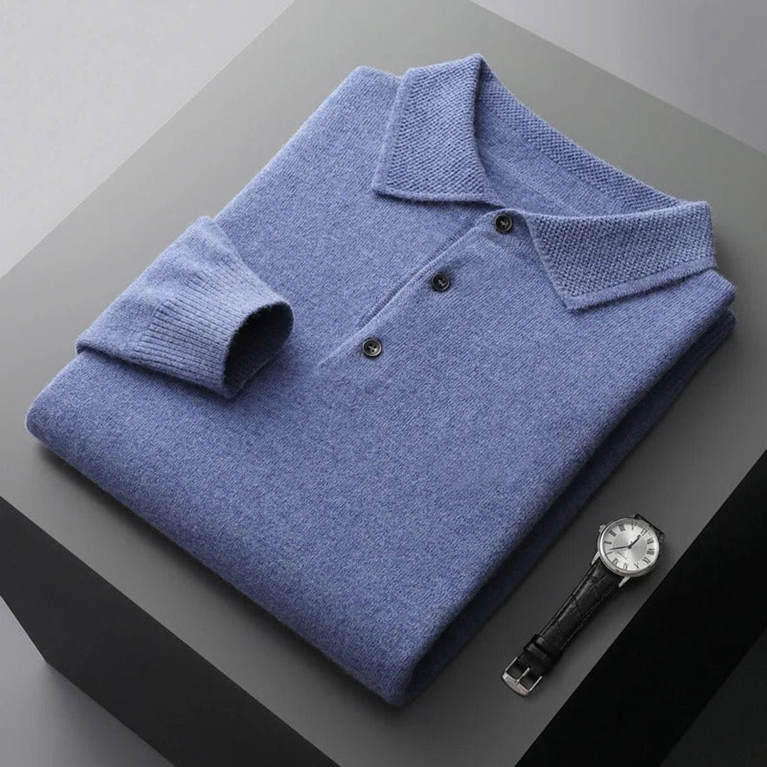 James | Men's Wool Polo Collar Knit Sweater