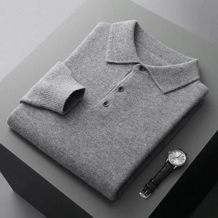 James | Men's Wool Polo Collar Knit Sweater