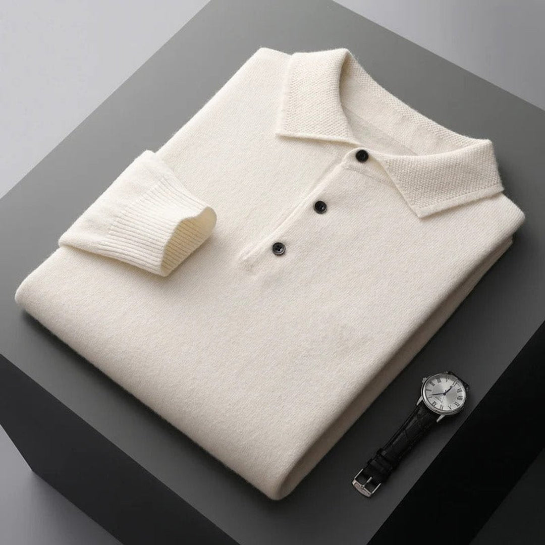 James | Men's Wool Polo Collar Knit Sweater