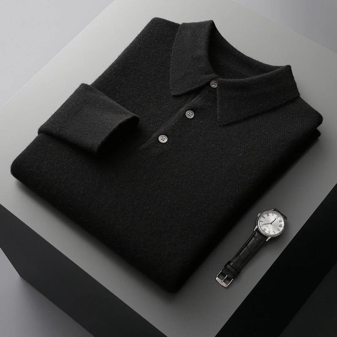 James | Men's Wool Polo Collar Knit Sweater