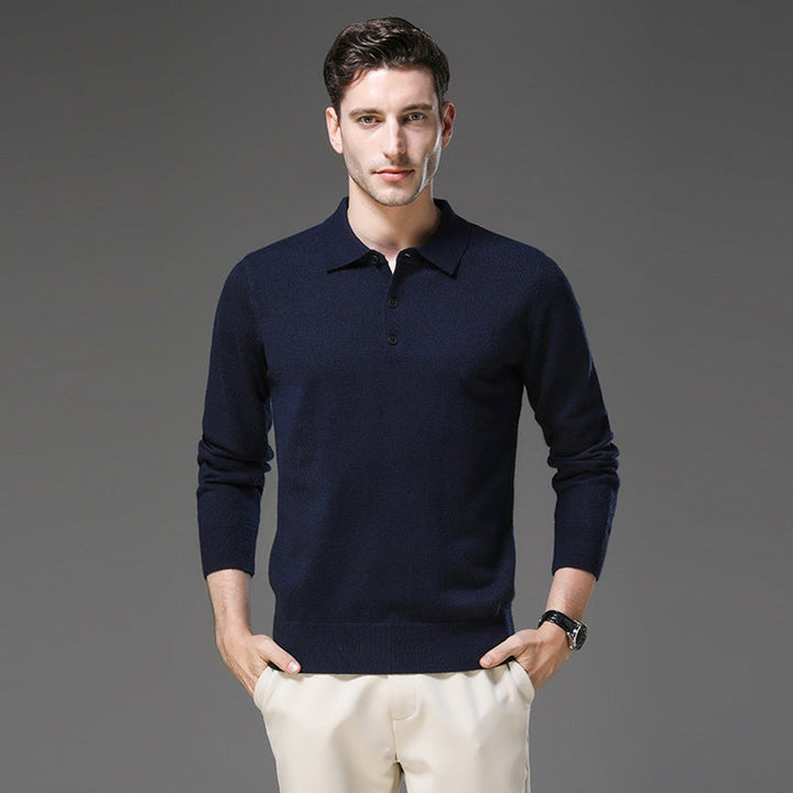 James | Men's Wool Polo Collar Knit Sweater
