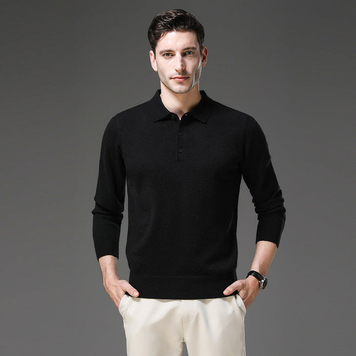 James | Men's Wool Polo Collar Knit Sweater