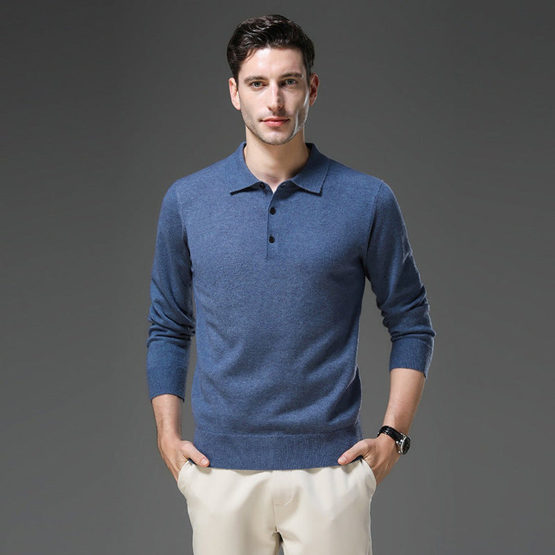 James | Men's Wool Polo Collar Knit Sweater
