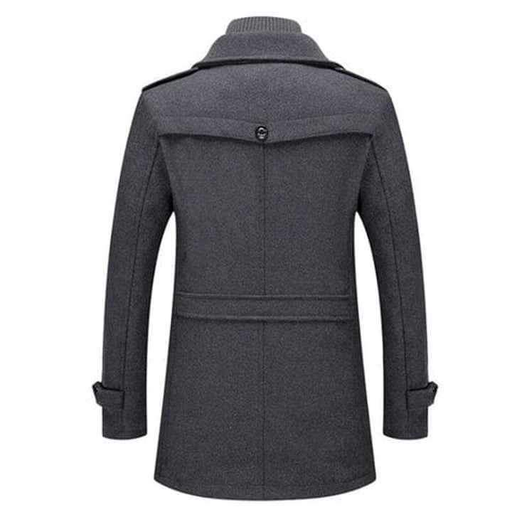 Caleb | Men's Wool Blend Double-Collar Overcoat