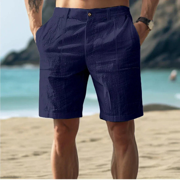 Flat Front Tailored Linen Casual Summer Chino Short