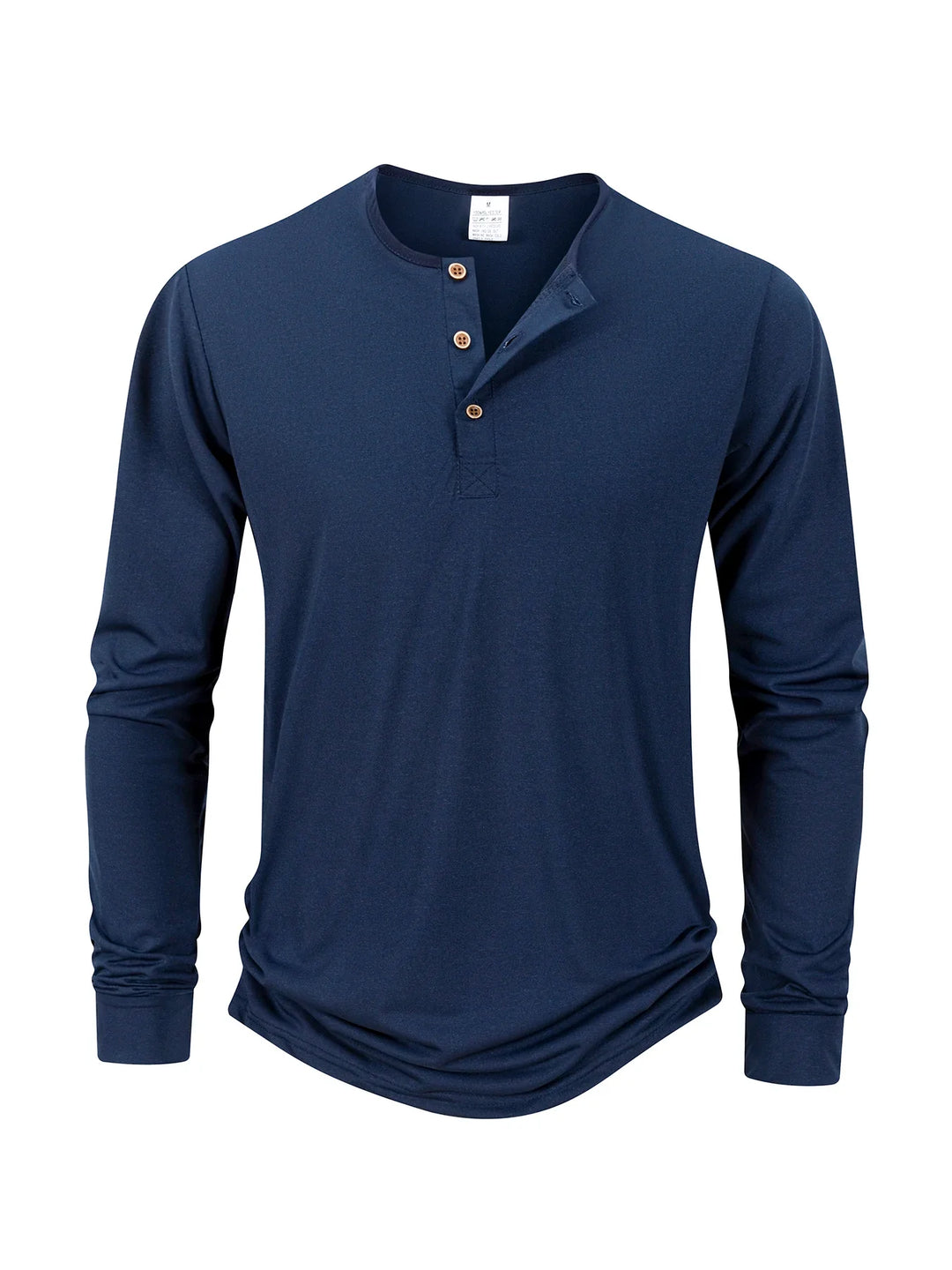 Long Sleeve Cotton Henley Top Men