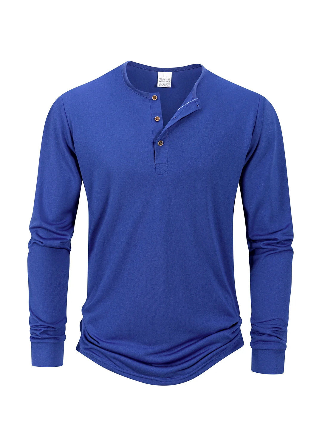 Long Sleeve Cotton Henley Top Men
