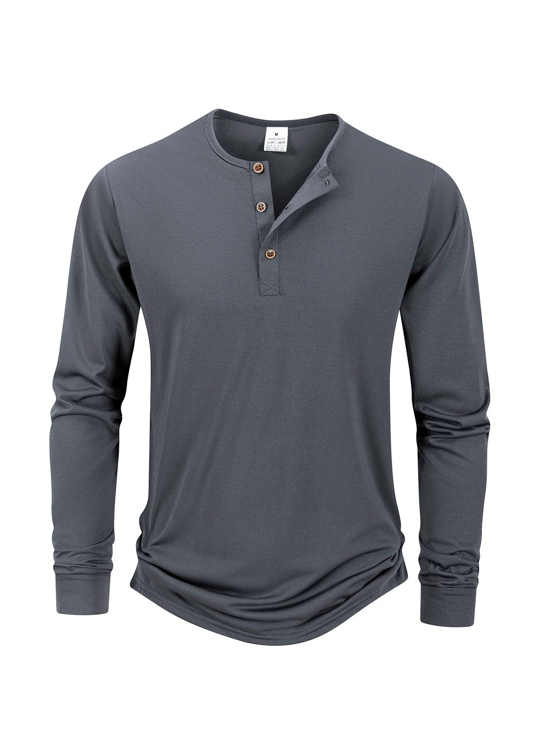 Long Sleeve Cotton Henley Top Men