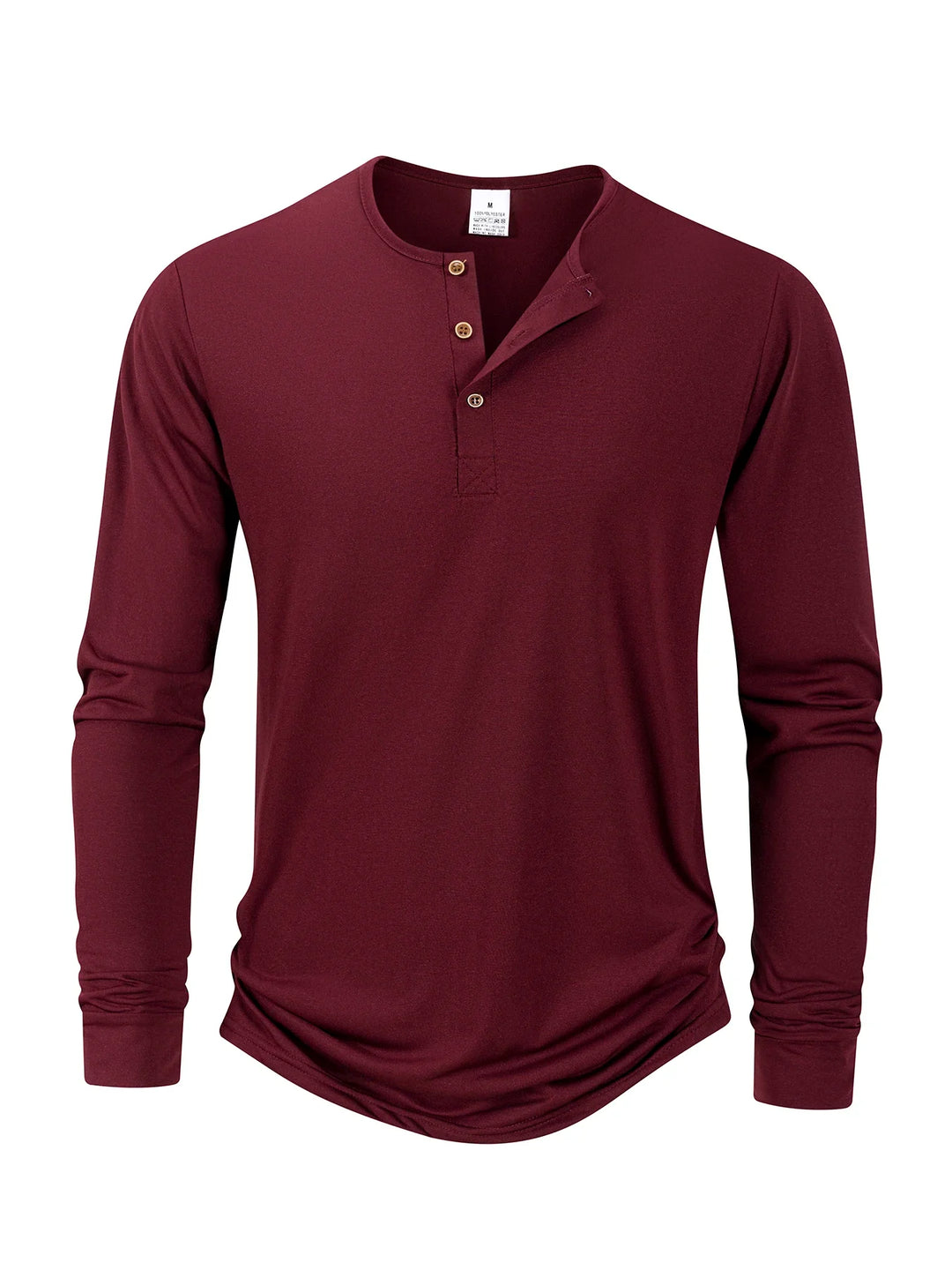Long Sleeve Cotton Henley Top Men