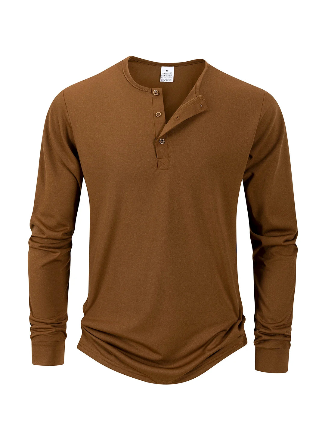 Long Sleeve Cotton Henley Top Men