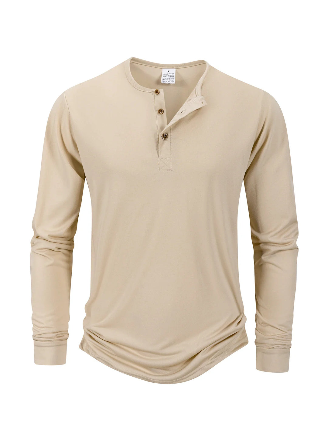Long Sleeve Cotton Henley Top Men