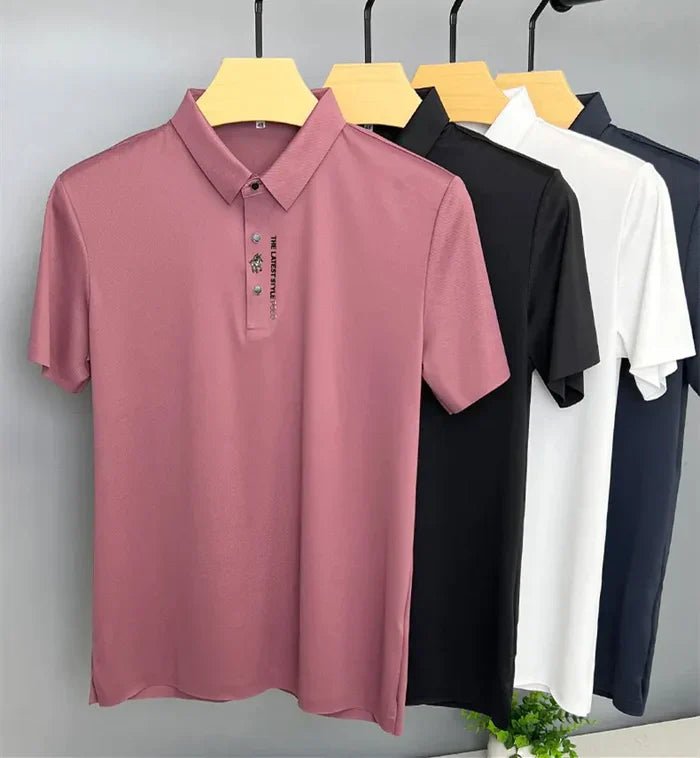 Tonal Button Placket Stretch Pique Slim Fit Polo Shirt