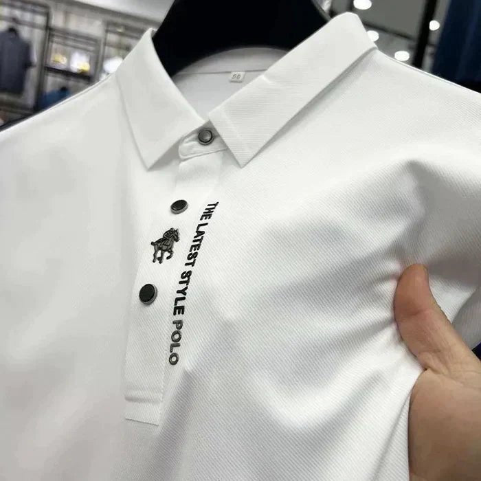Tonal Button Placket Stretch Pique Slim Fit Polo Shirt