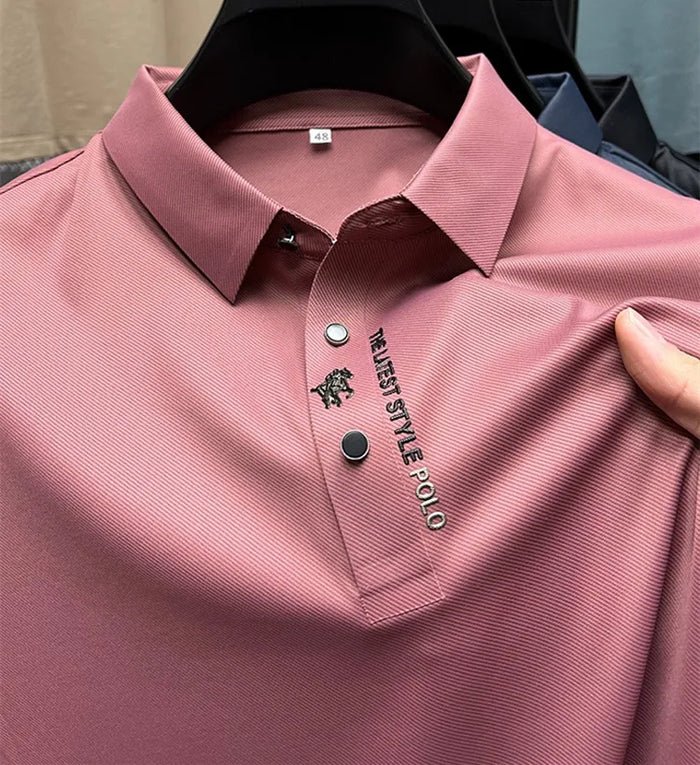Tonal Button Placket Stretch Pique Slim Fit Polo Shirt