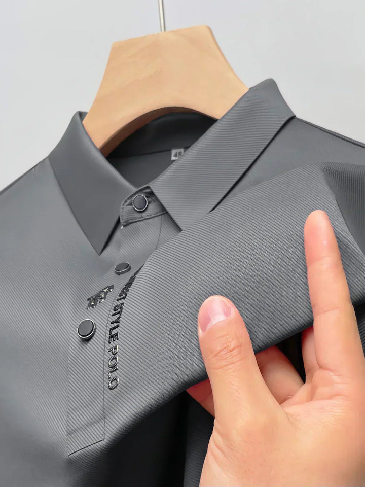Tonal Button Placket Stretch Pique Slim Fit Polo Shirt