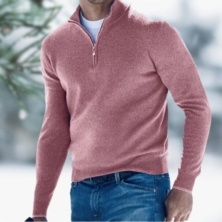 Aiden | Men's Quarter-Zip Faux Cashmere Knit Sweater