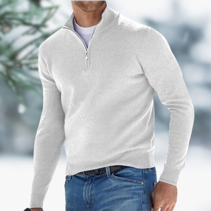 Aiden | Men's Quarter-Zip Faux Cashmere Knit Sweater