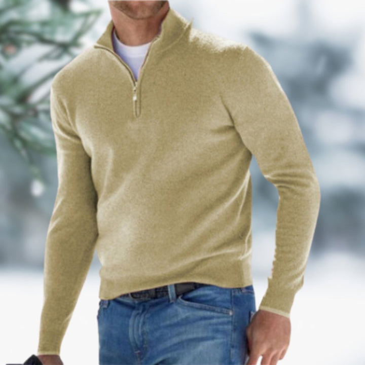 Aiden | Men's Quarter-Zip Faux Cashmere Knit Sweater