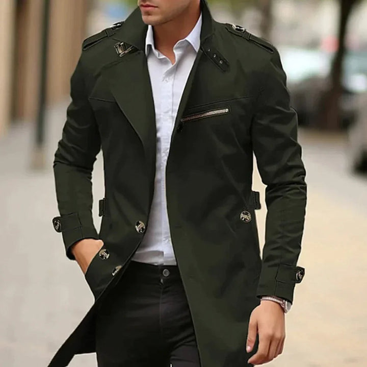 Alexander | Men's Slim-Fit Double-Breasted Long Trench Coat
