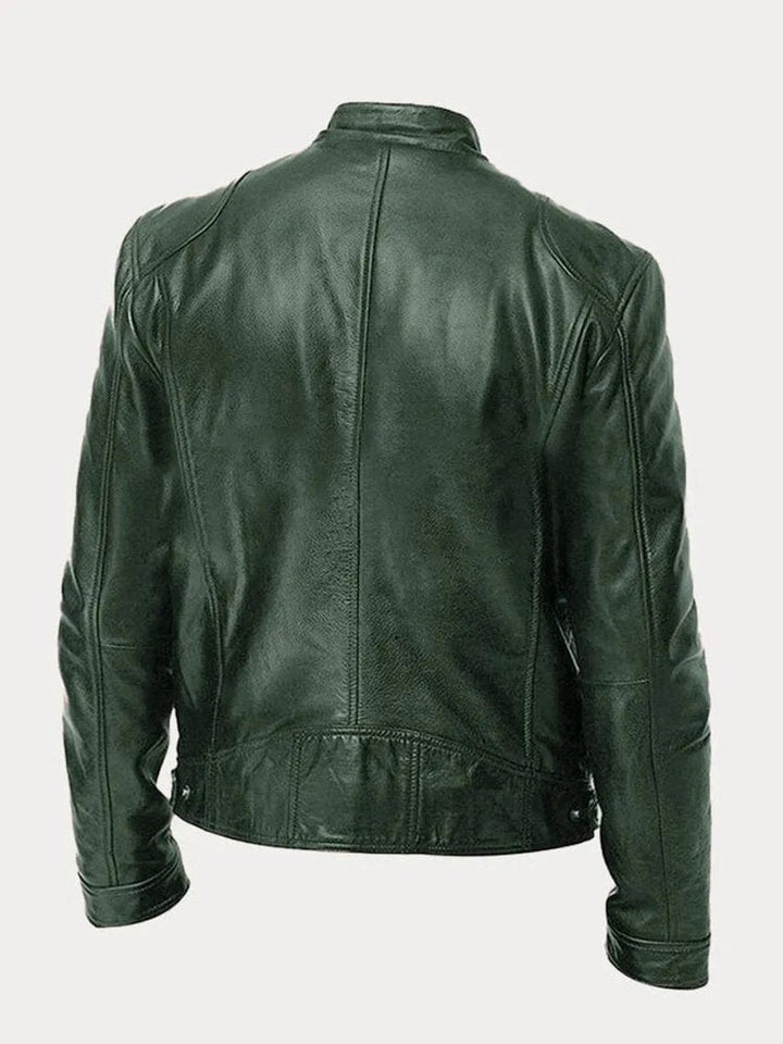 Henry | Men's PU Leather Slim-Fit Moto Jacket with Stand Collar