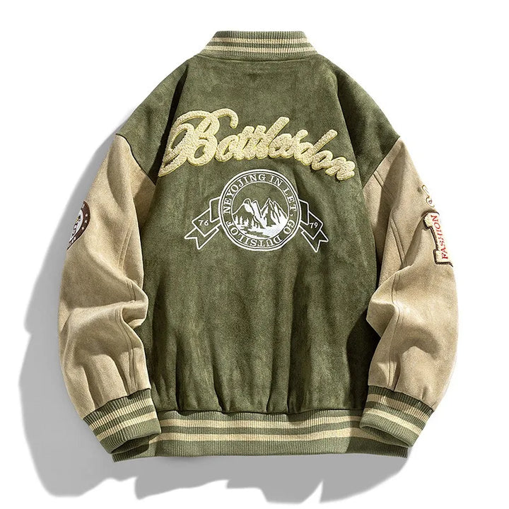 Ryan | Men's Varsity Letterman Bomber Jacket with Patches