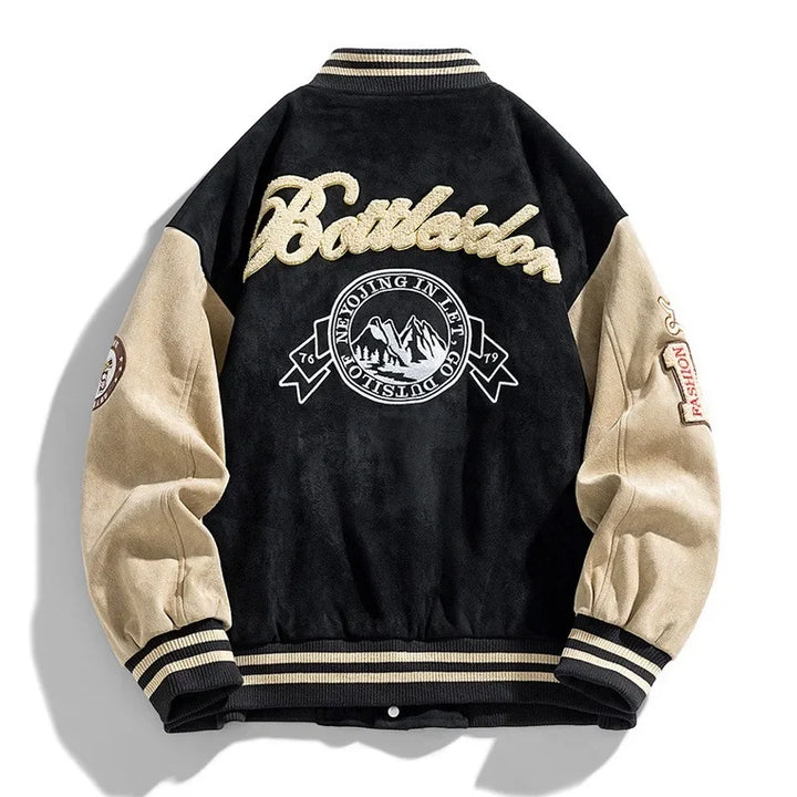 Ryan | Men's Varsity Letterman Bomber Jacket with Patches