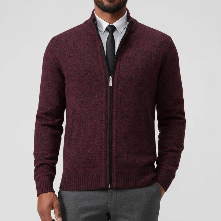 Nathaniel | Men's Cotton Zip-Up Funnel Neck Sweater