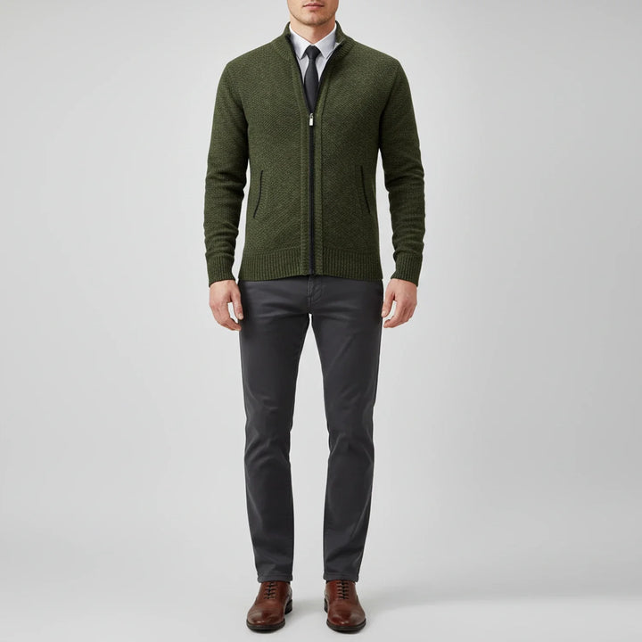 Nathaniel | Men's Cotton Zip-Up Funnel Neck Sweater