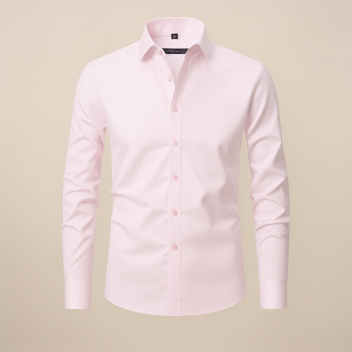 Slim Fit Long Sleeve Chest Pocket Dress Shirt Men