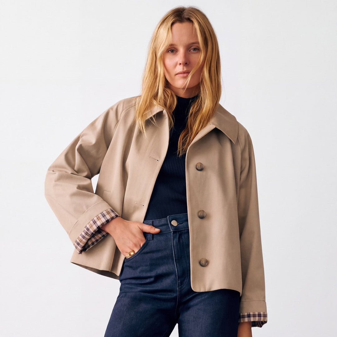 Celestine | Women's Oversized Cropped Trench Jacket