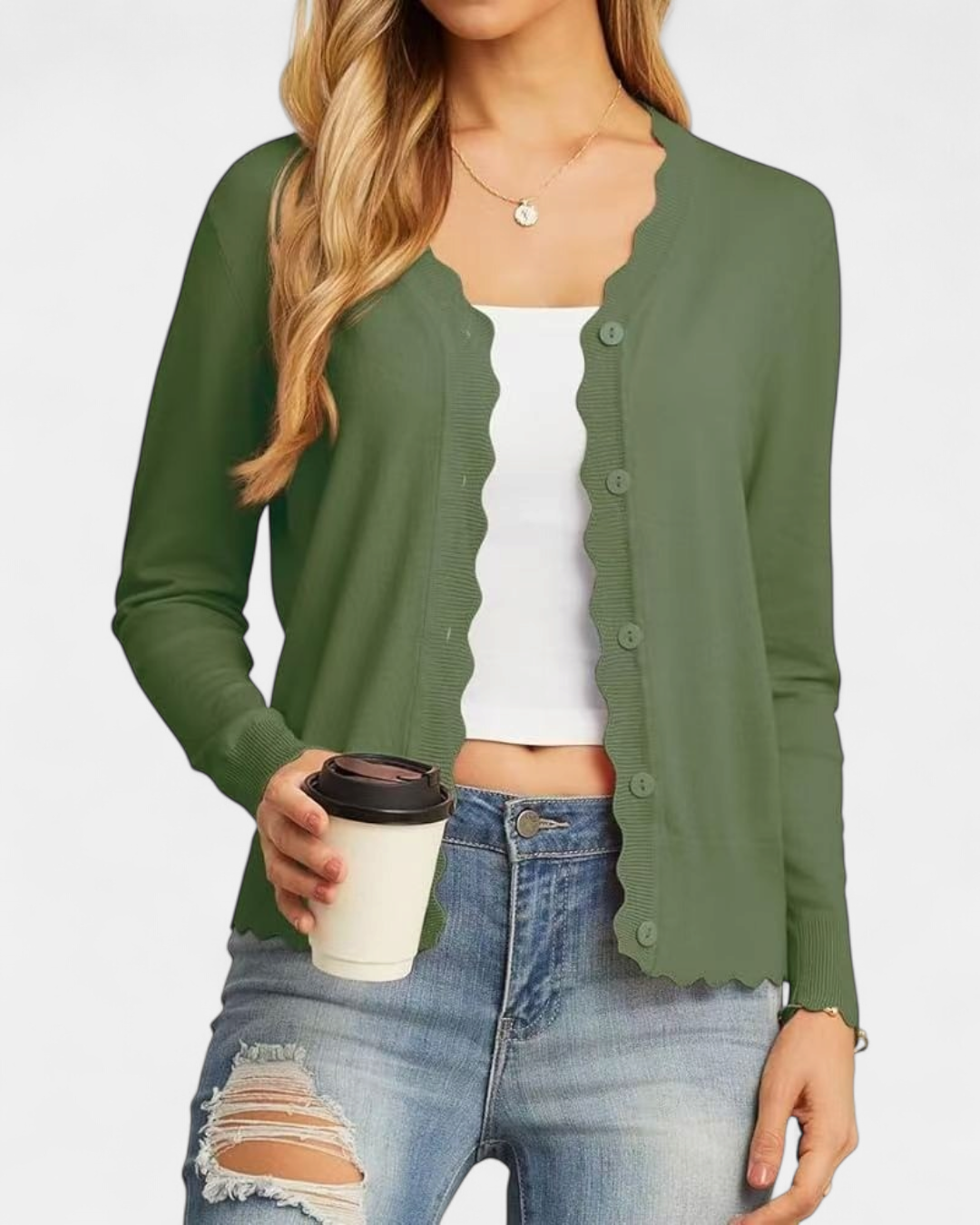 Estelle | Women's Button Up Knit Cropped Cardigan