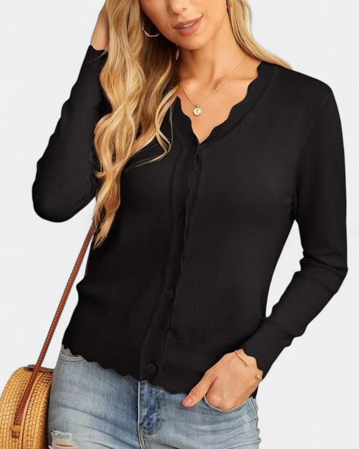 Estelle | Women's Button Up Knit Cropped Cardigan