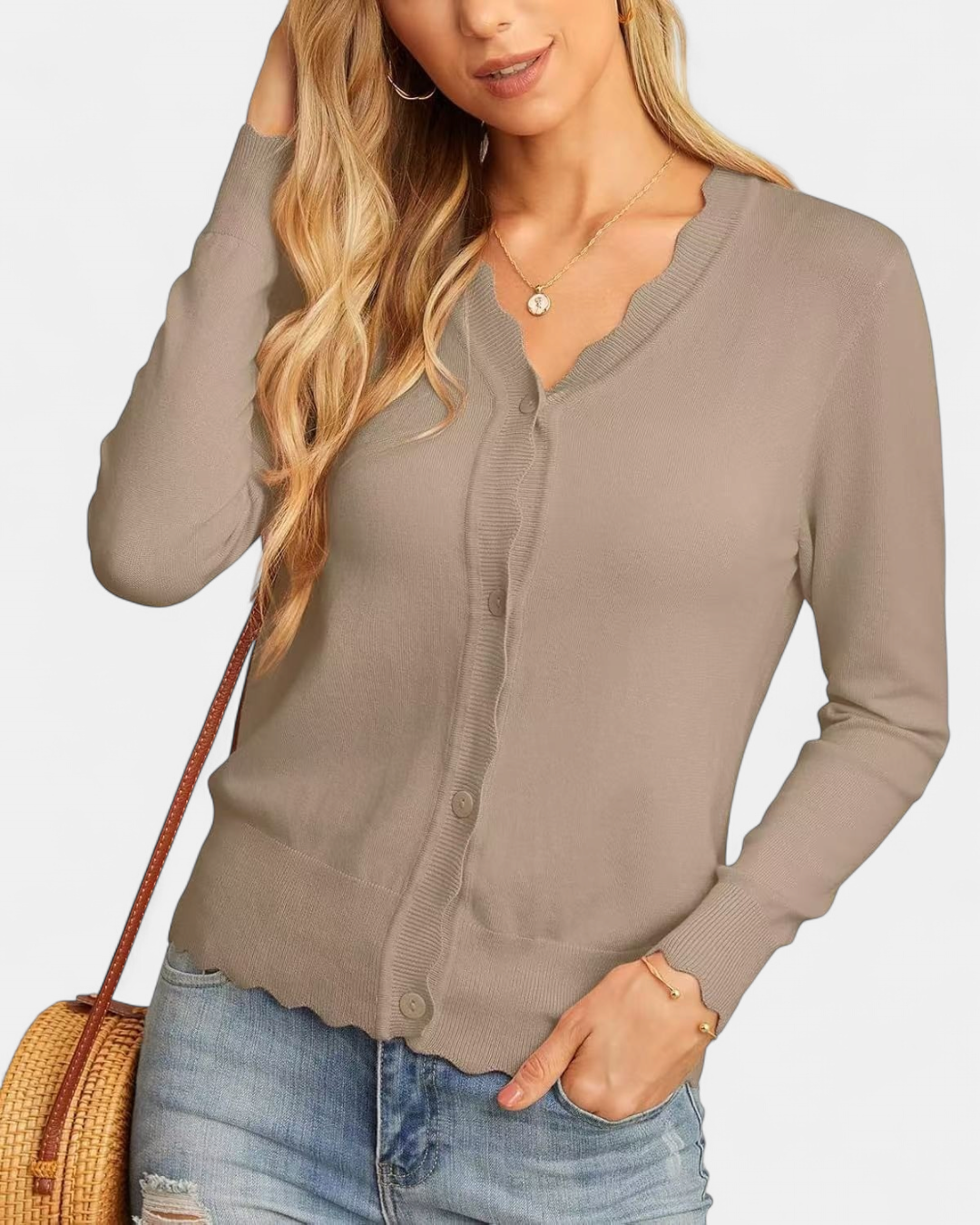 Estelle | Women's Button Up Knit Cropped Cardigan