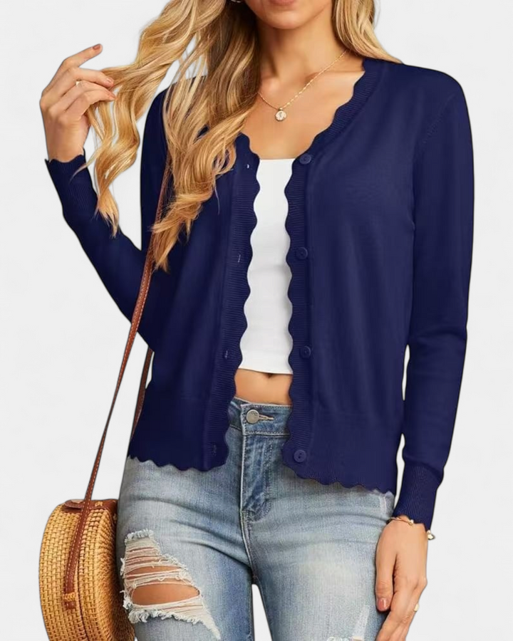 Estelle | Women's Button Up Knit Cropped Cardigan