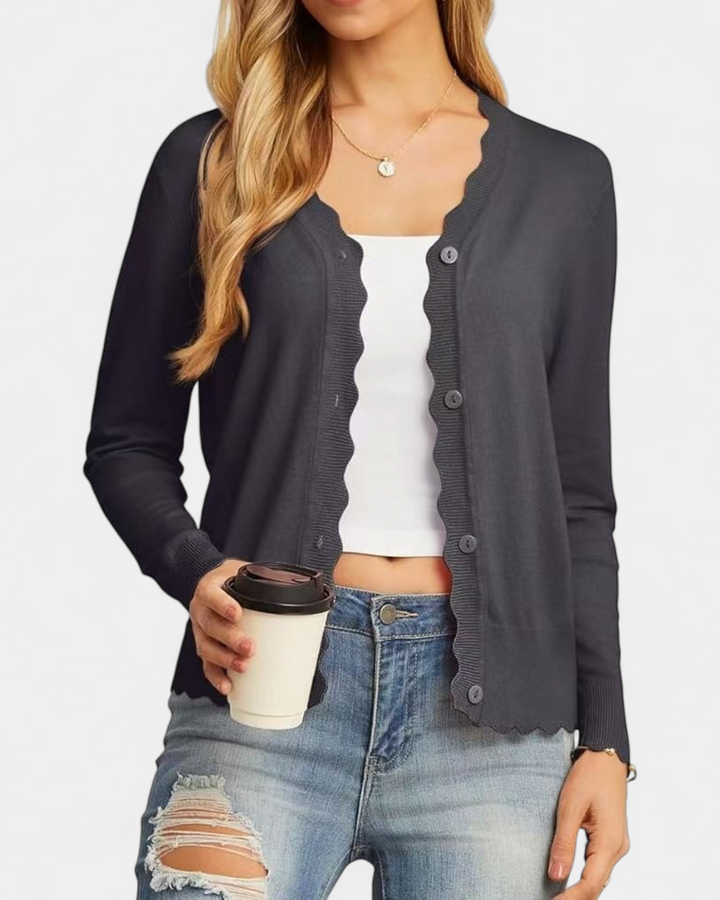 Estelle | Women's Button Up Knit Cropped Cardigan
