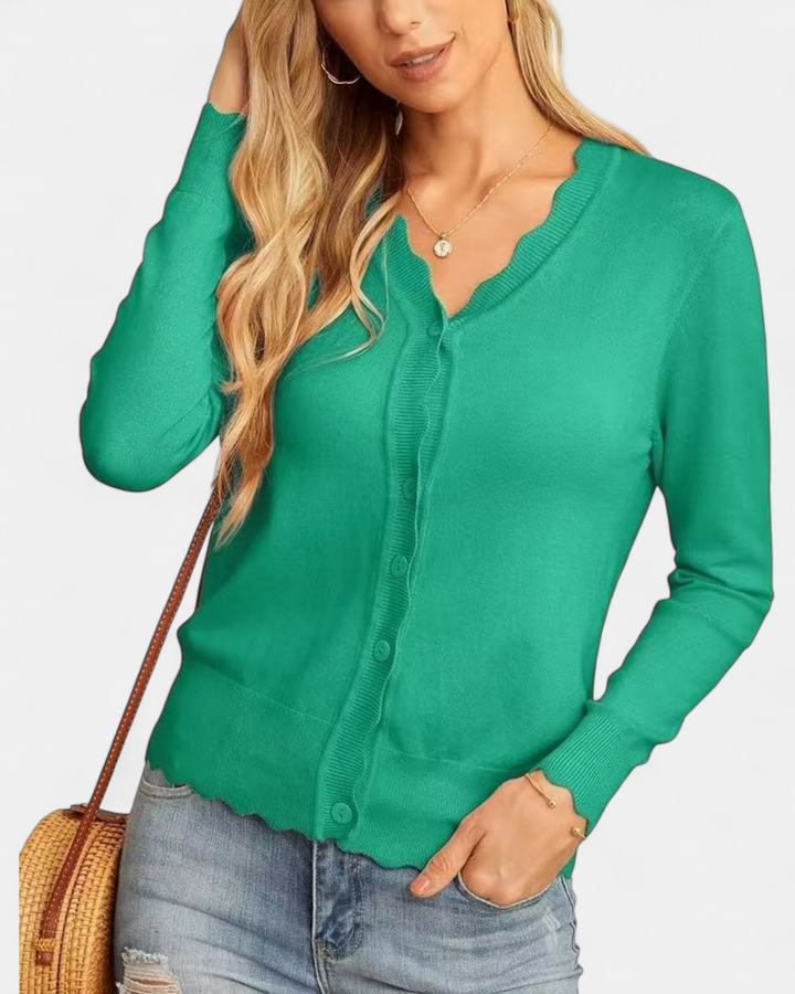 Estelle | Women's Button Up Knit Cropped Cardigan