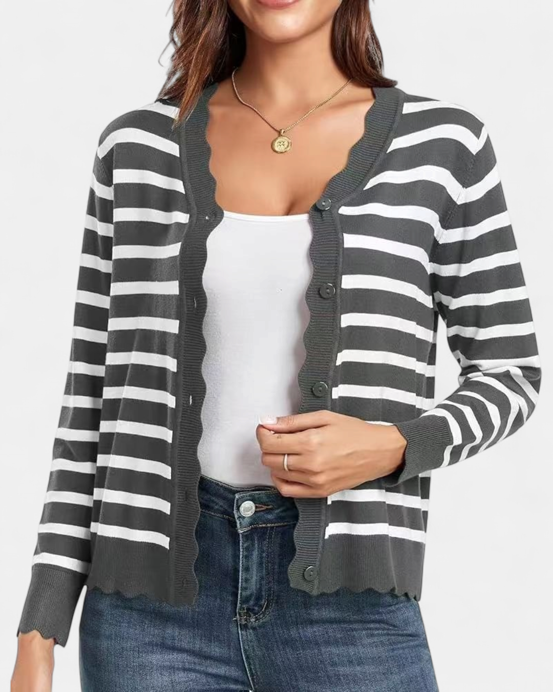 Estelle | Women's Button Up Knit Cropped Cardigan
