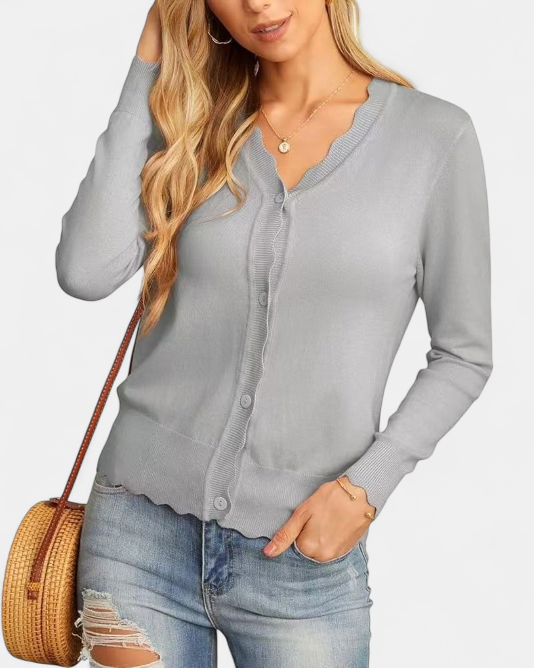 Estelle | Women's Button Up Knit Cropped Cardigan