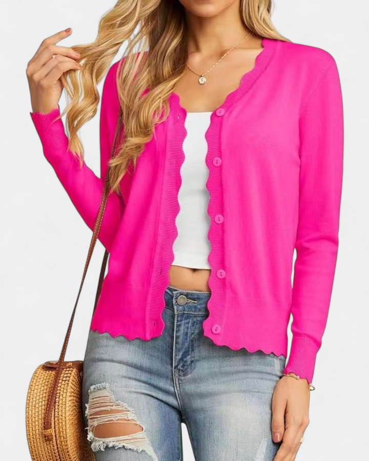Estelle | Women's Button Up Knit Cropped Cardigan