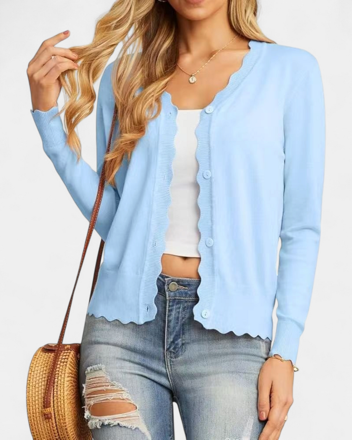 Estelle | Women's Button Up Knit Cropped Cardigan